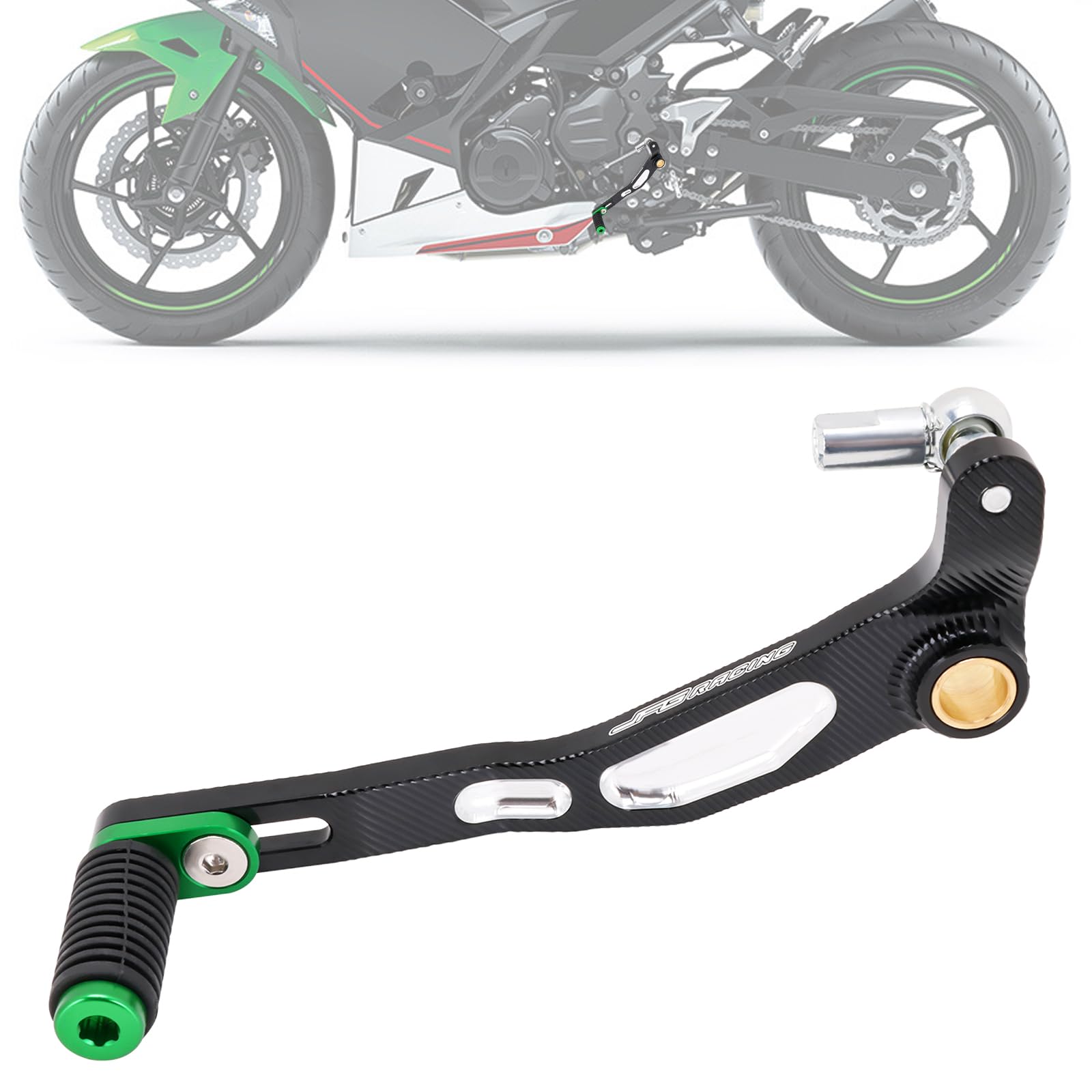 

JFG Motorcycle Foot Shift Pedal, Change Pedal, Aluminum, Anti-Slip, Foldable, High Strength, Durable, Compatible