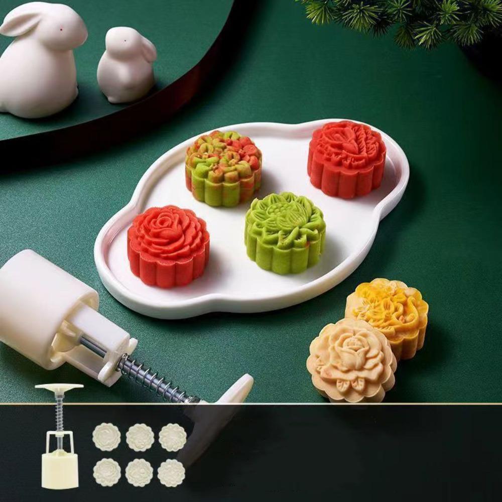 Flower-shaped Cookie Stamp Mould 3D Pastry Making Tools Bakeware Mooncake Mold  Kitchen DIY
