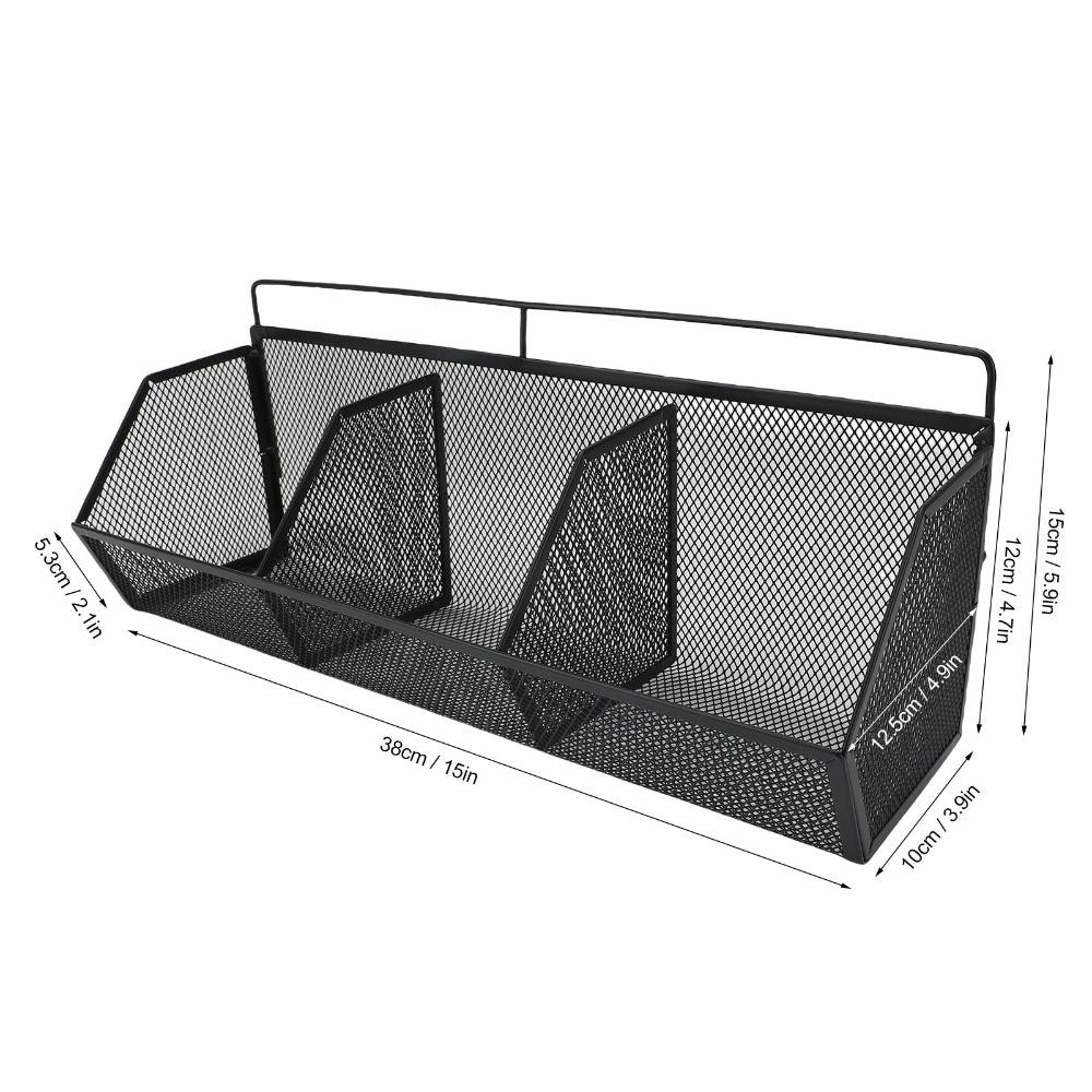 3 Pezzi Cesta Metallica a Rete da Parete 3 Scomparti Cesta a 3 Scomparti Cesta Appesa Contenitore Lavanderia