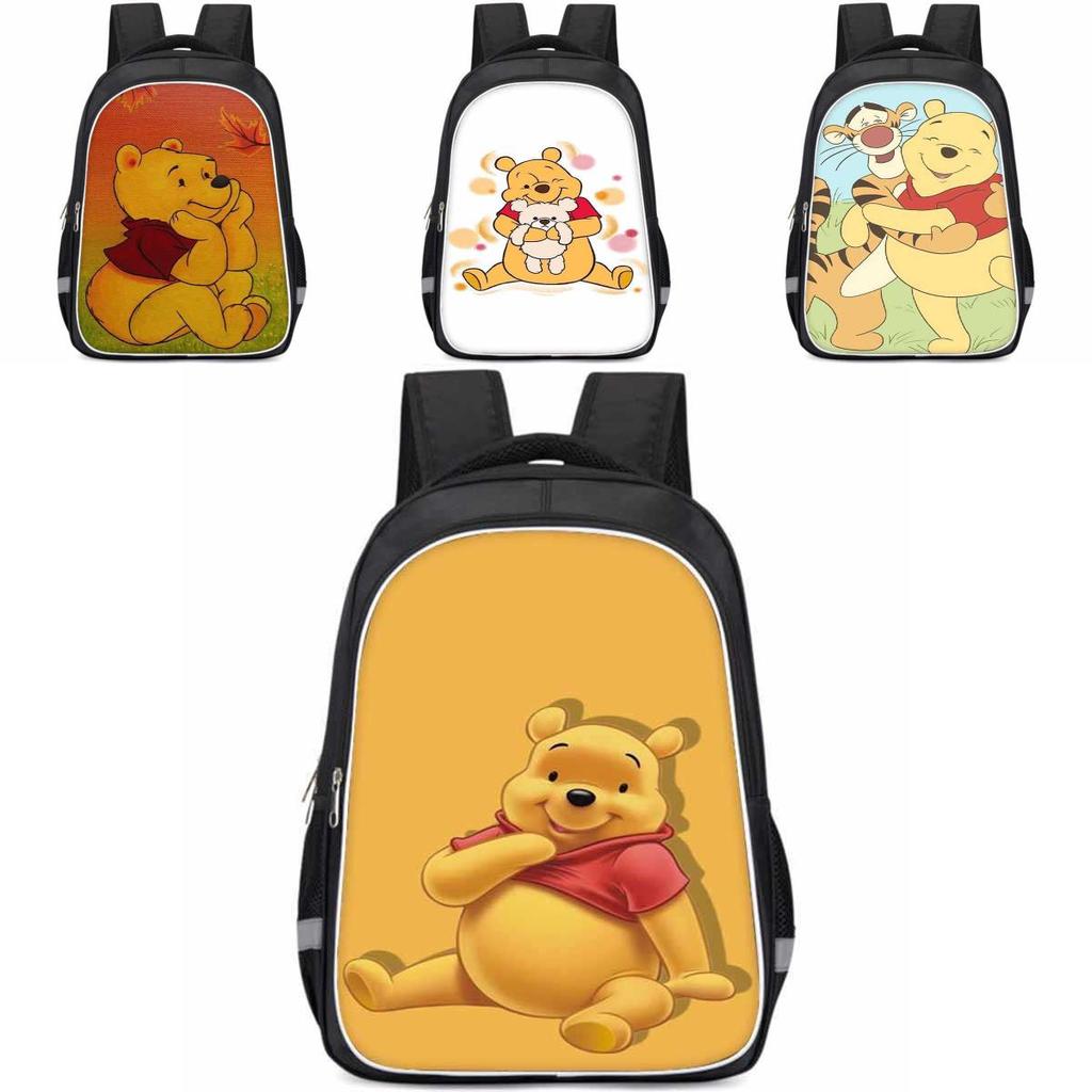 Winnie The Pooh Large Capacity Lightweight 3d School Backpack For Kids And Students Unisex Oxford Fabric