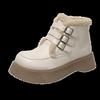 Fashion Hot Selling Woman Shoes Elegant With Medium Heels Snow Boots for Women Lace-up Padded Laces Trend 2025 Demi-season eWarm on Slip