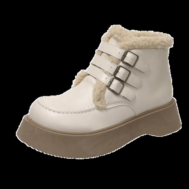 Fashion Hot Selling Woman Shoes Elegant With Medium Heels Snow Boots for Women Lace-up Padded Laces Trend 2025 Demi-season eWarm on Slip
