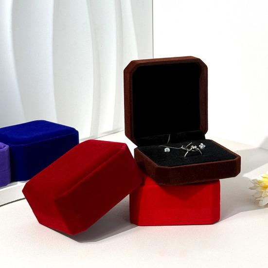 Yousheng 3-in-1 Jewelry Box, Octagonal Design, Soft Flannel Shockproof Organizer, for Necklaces Rings Earrings Wedding