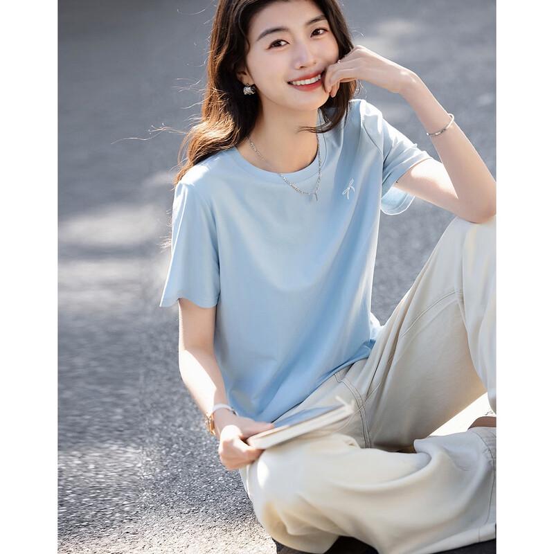 Women s Petite Embroidered Bow T-Shirt S