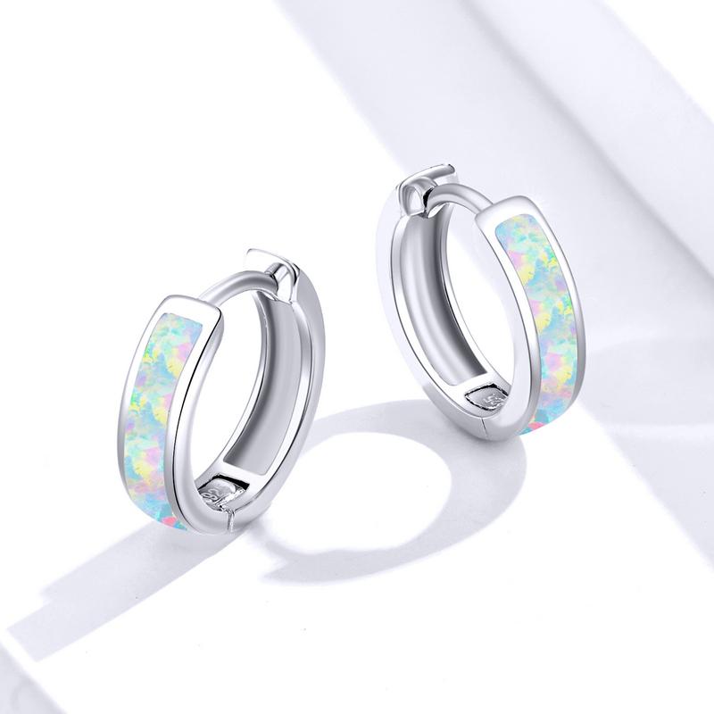 BAMOER Real 925 Sterling Silver Minimalist Hoop Earrings for Women Ear Circle Hoops Brincos Jewelry