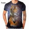 Tiger 3D T-shirt Men's Women's Summer Fashion Casual Short Sleeve Animal Print Shirt Top