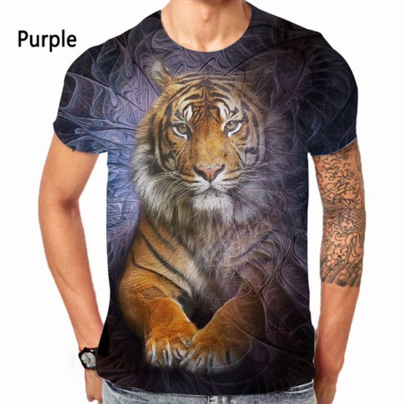 Tiger 3D T-shirt Men's Women's Summer Fashion Casual Short Sleeve Animal Print Shirt Top