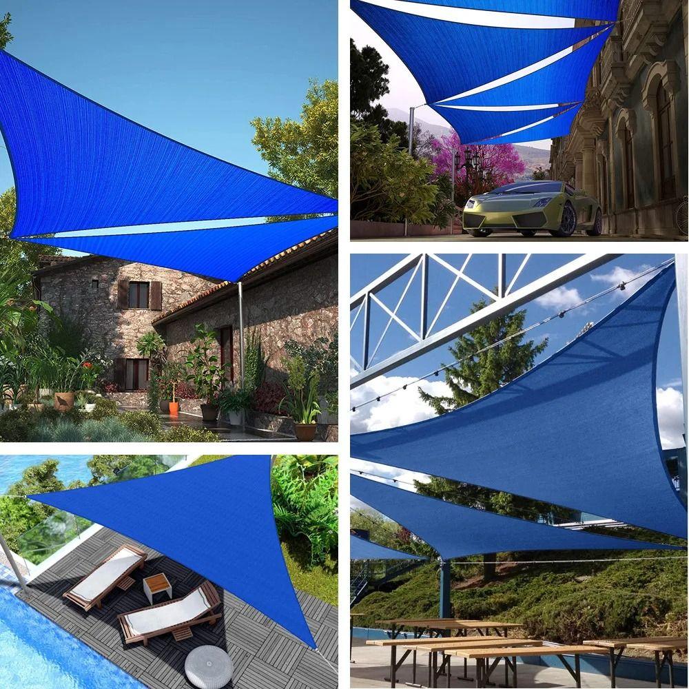 Triangle Waterproof Sun Shelter 3x3x3M Size Shade Sail Awning Shade Cloth  Backyard