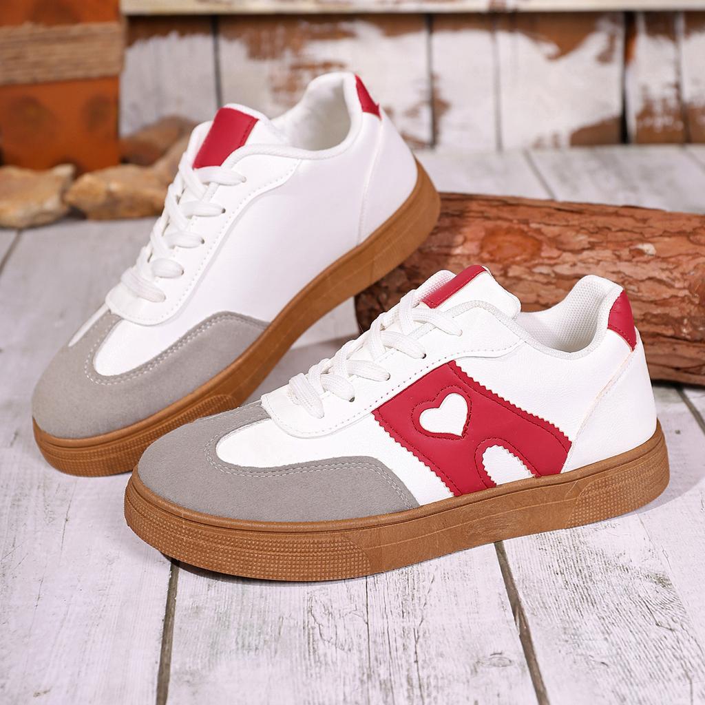 Fashion Fashion College Style Wear-resistant Sports Shoes for Women In Spring/autumn New Comfortable Round Toe Lace-up Flat Casual Shoes