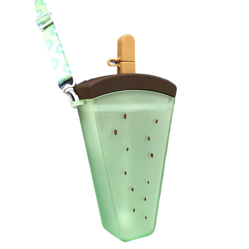 Cute Watermelon Ice Cream Bottle 320ml with Strap Pink