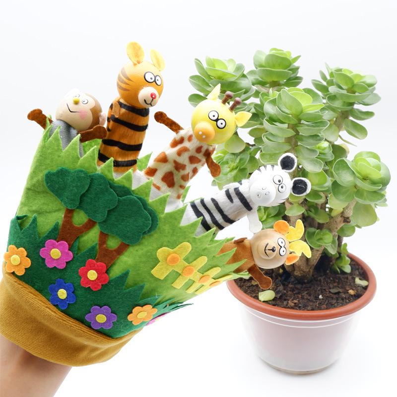 Mini Animal Plush Finger Puppet Toy for Parent-Child Interaction