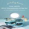 1Pc Jewelry Stand Holder Display Tray Multilayer Rotating Jewelry Storage Box With Mirror Plastic Makeup Box