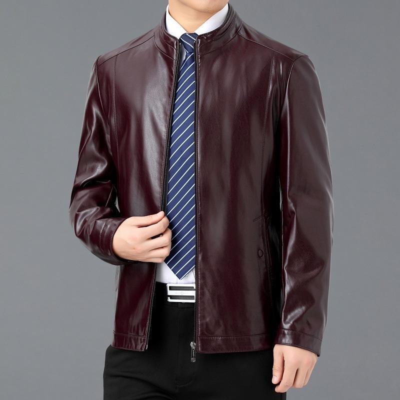 High-end Spring and Autumn New Genuine Leather Jacket Men's Stand-up Collar Sheepskin Jacket Short Slim Casual Jacket