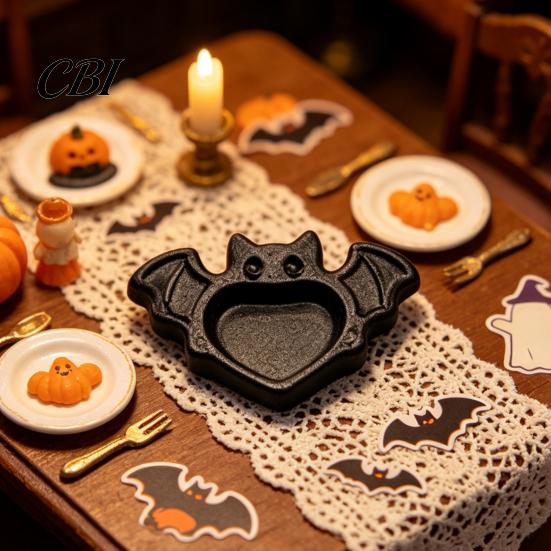 Halloween Dollhouse Decorations Miniature Bat Ghost Tray for Dollhouse, 3D Printed Diorama Props, Small Decorative Props Tabletop Decor Accessories