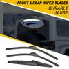 3pcs Front Right & Left Rear Windshield Blades Wiper for 2000- Jeep Wrangler