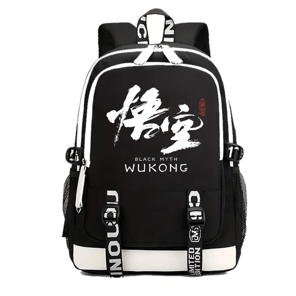 3-delige Schoolrugzakset voor Studenten Grote Capaciteit Oxford Stof Schooltas met Schouderband en Etui black