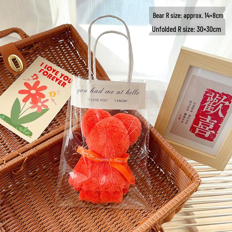 Bear-Shaped Coral Fleece Towel - Ideal Party or Event Gift