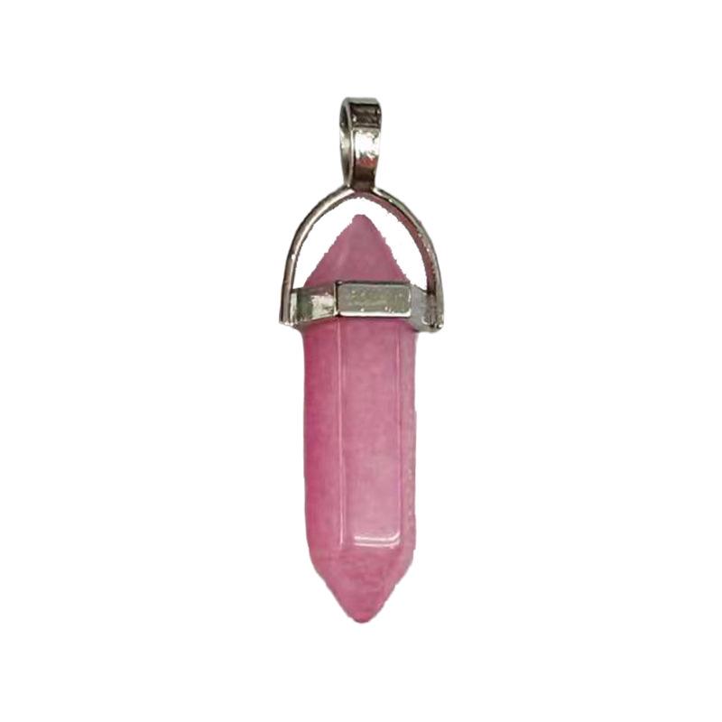 Hexagonal Stone Double-Point Pendant Sweater Chain