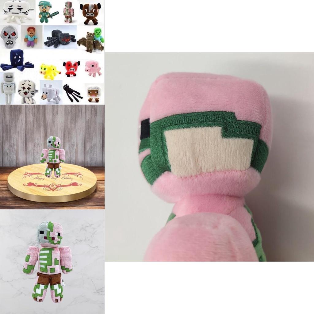 Soft And Cute Plush Minecraft Characters Enderman Creeper Zombie Parrot Dolphin Axolotl And More!