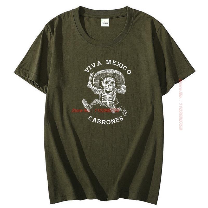 Viva Mexico Cabrones Mad Mexican Dead Mariachi Graphic T Shirts Cotton Short Sleeve Tshirt Tees Tops Summer Oneck Tshirt