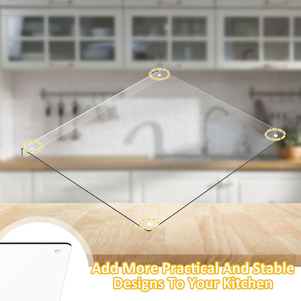 Acrylic Cutting Board Transparent Cutting Board with Lip Edge Cutting Board Chopping Board Clear Countertop Protector Board