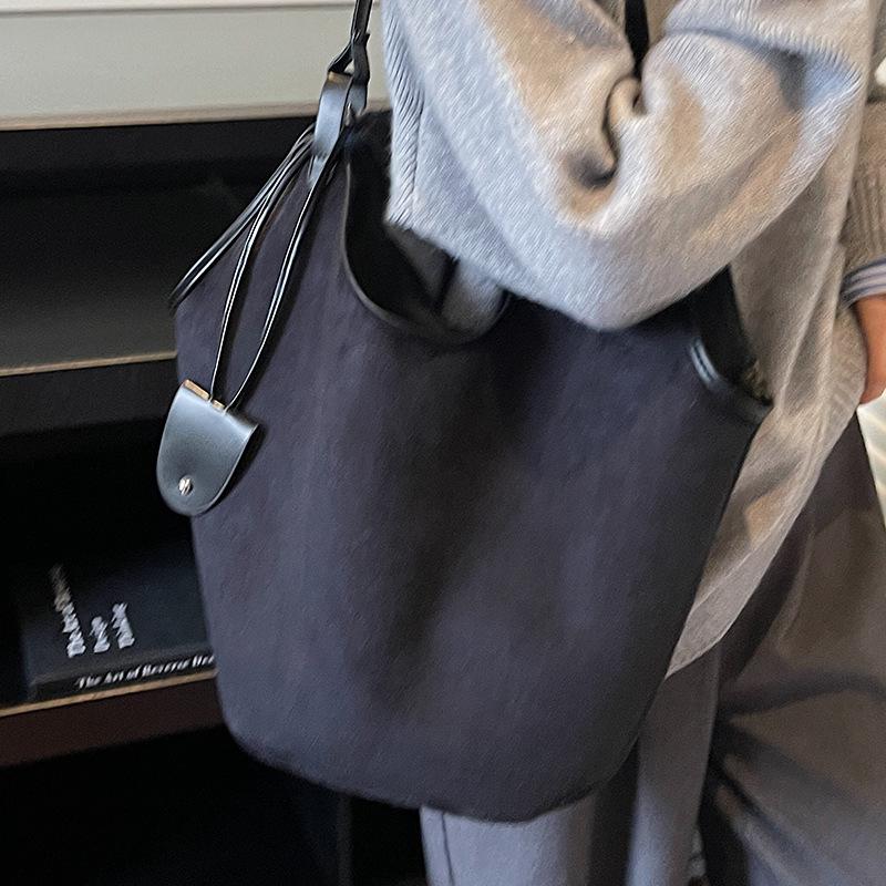 Nischendesign Pendler Damen Tasche, Tragetasche Großvolumige Ein-Schultertasche Eimertasche