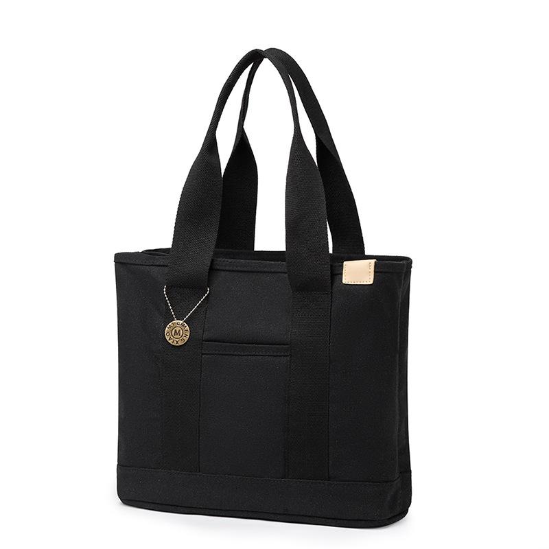 Damenhandtasche Hochwertige Canvas-Tasche Bento-Tasche Damenhandtasche Schlichtes Temperament Tragetasche 33*16*30cm schwarz