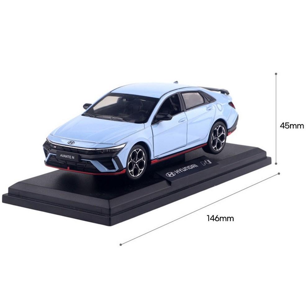 1:38 Hyundai Avante N PE Model Samochodu Die-cast z Zestawem Stojaka