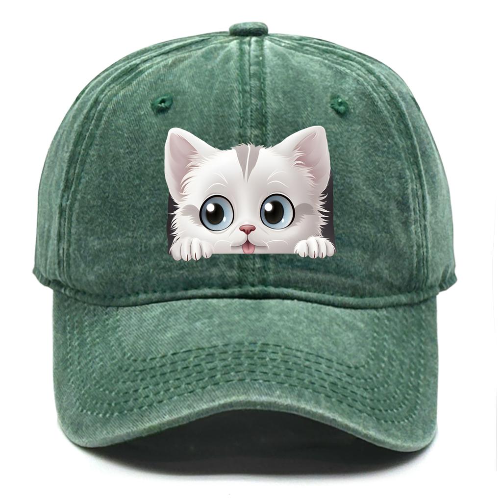 Cute Cat Print Snapback Sun Hat Cat Avatar Woman's Cap Cozy Adjustable Strap Baseball Hat Perfect For Outdoor Accessory