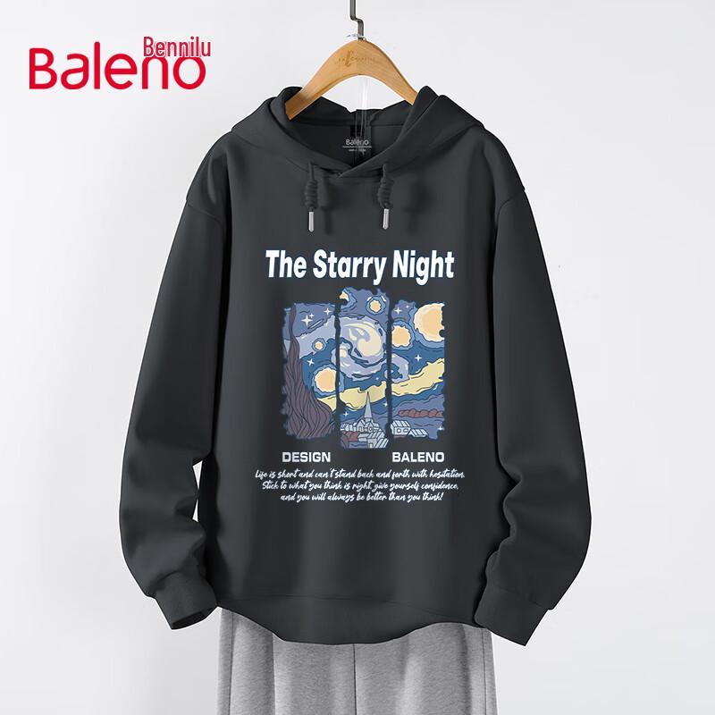 Baleno Men's Starry Sky Print Hooded Sweatshirt