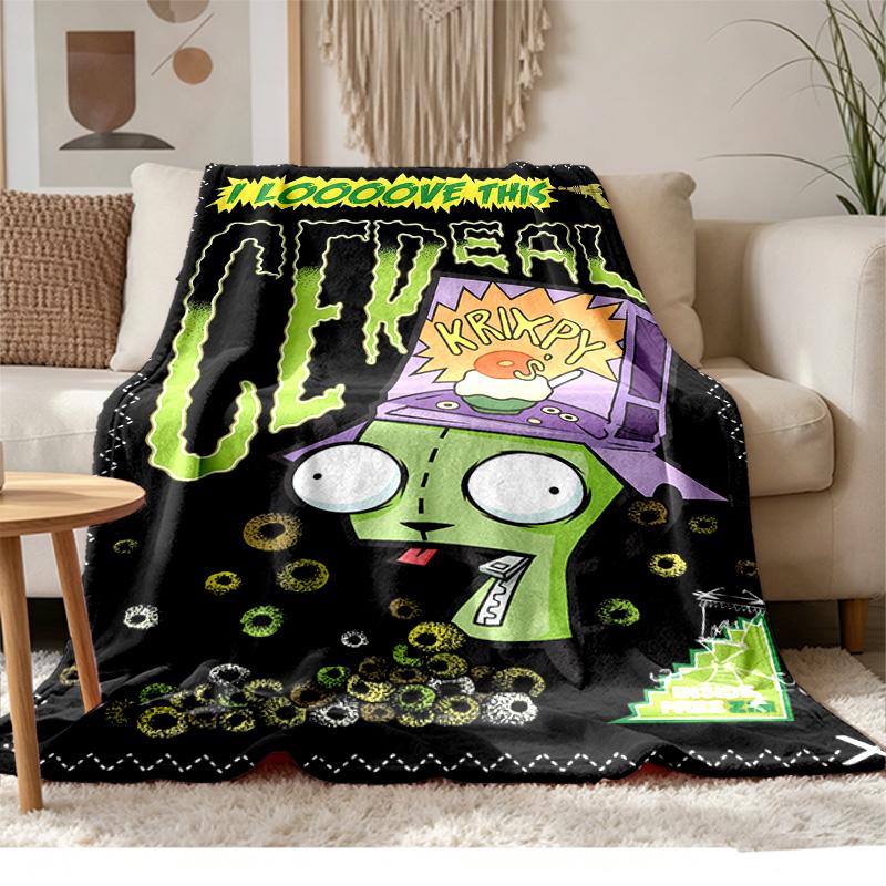 Invader Zim Soft and Comfortable Flannel Suitable for Sofas Living Rooms Outdoor Camping Travel and Also Makes a Great Anniversary Gif