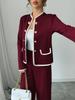 Chic Red Slimming Women's Suit: French-Korean Style