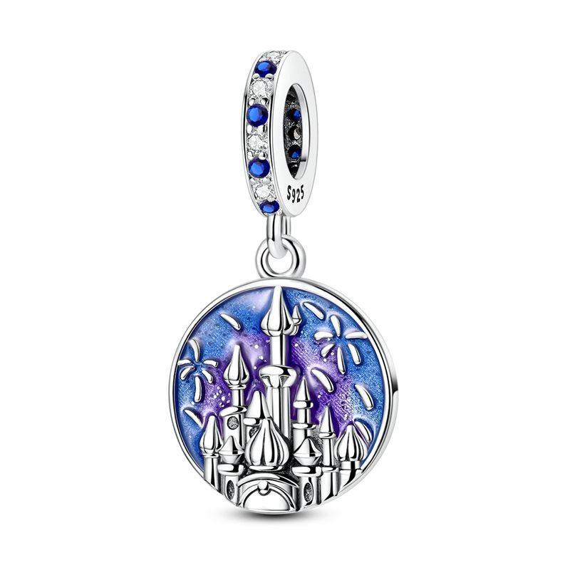 Sparkling Purple Charm Bead Components Copper Metal Jellyfish Birthday Pendant Bead Component Bead Component Compatible Authentic Original Bracelet