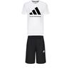 Taekwondo Breathable Pullover Round Neck Short Sleeve T-Shirt Simple Fashion Lace-Up Shorts Casual Sports Suit ADICLTS24TKP-WB+S21ATMSH3T-BW
