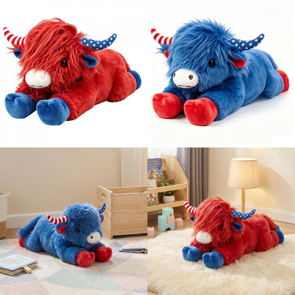 Highland Cow Plush Toy With Super Soft Short Pile For Kids And Adults