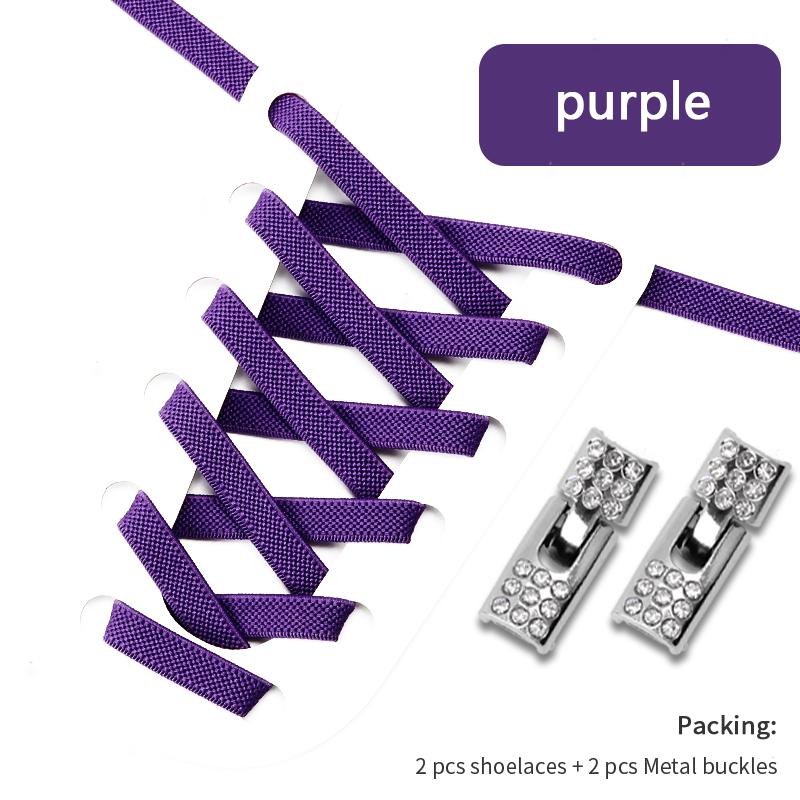 No Tie Shoe Laces Luxurious Diamond Cross Locks Shoelaces Without Ties Elastic Shoe Laces Sneakers Kids Adult Shoes Accessories