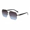 2025 Trendy Double Beam Square Pilot Sunglasses - Unisex European & American Half Frame Style
