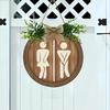 1 Wooden Toilet Gender Wooden Logo Bathroom Circular Logo Door Number Wall Mounted Farmhouse Decoration Logo
