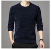Men's Winter Padded Round Neck Sweater Solid Color Knitted Bottom Shirt