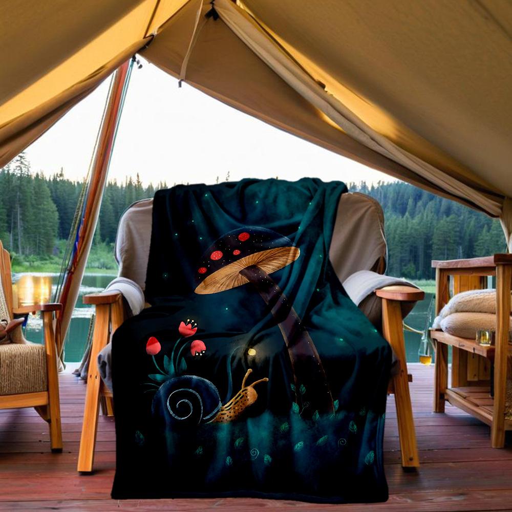 1 Stück Pilz Nacht Außen Decke Leicht Flanell, Weich & Warm, Ganzjahresnutzung für Sofa, Außenbereich, Camping, Wohnzimmer, Büro62