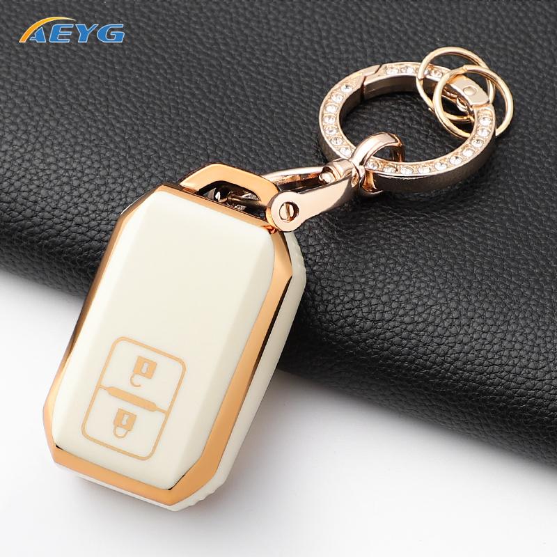 New Fashion Soft Tpu Car Key Case Cover Shell Fob For Suzuki Swift Wagon R Jimny Sierra Spacia Ertiga 2 Buttons Auto Accessories