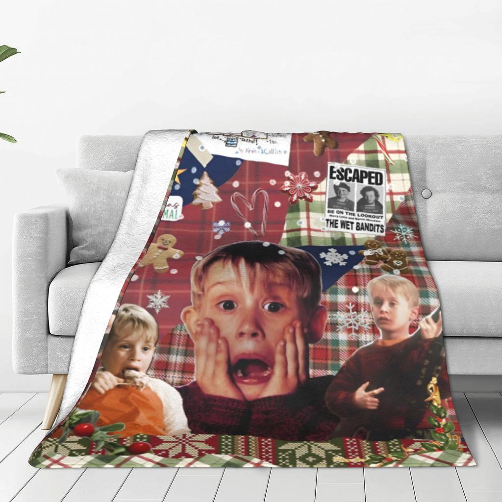 Home Alone Macaulay Culkin Collage Blanket Fleece Kevin Comedy Ultra-Soft Throw Blanket for Bed Bedspread
