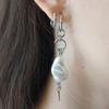 Elegant Asymmetric Baroque Pearls Earrings Featuring Spikes Details for Sweet Versatile Style In Sturdy Alloy