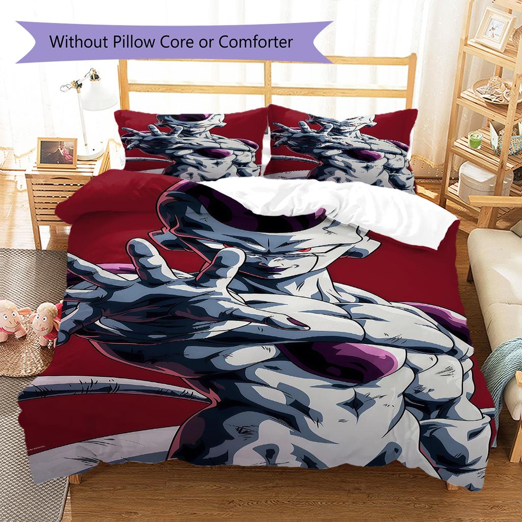 Frieza Pattern Bedding,Quilt Set Quilt Cover Pillowcase Home Birthday Gift (1 * Duvet Cover + 2 * Pillowcase, Without Core)