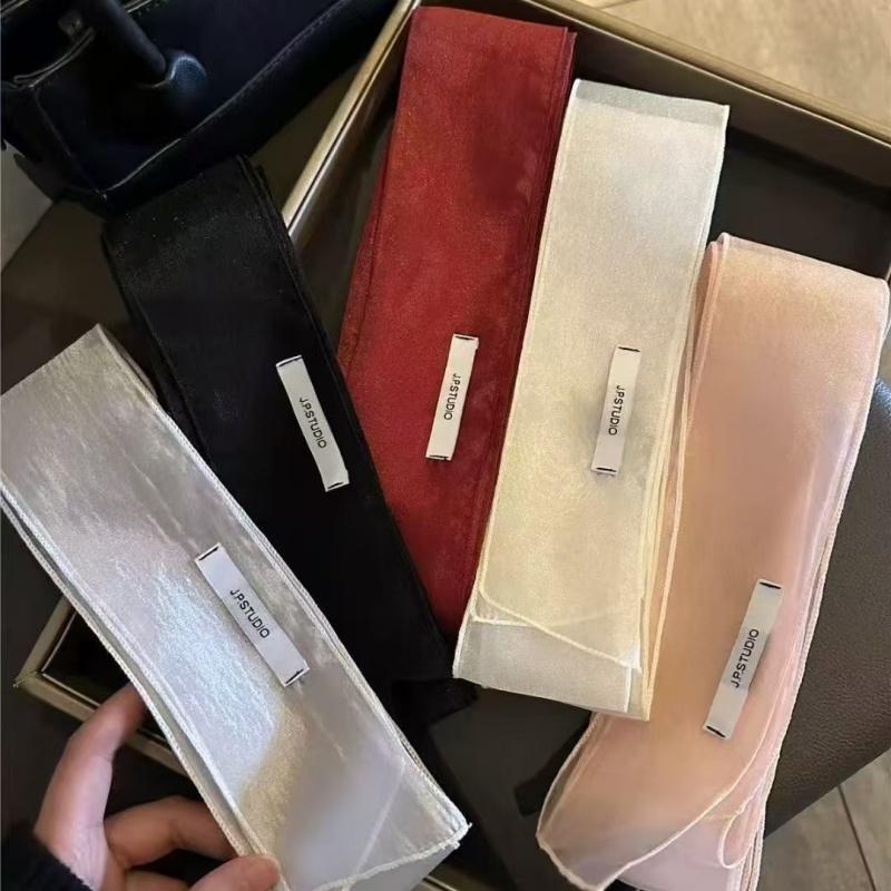 New Spring Summer Sheer Long Scarf Ribbon Headband Women Fashion Spicy Girl Style Y2K Party Decoration Narrow Edition Scarf
