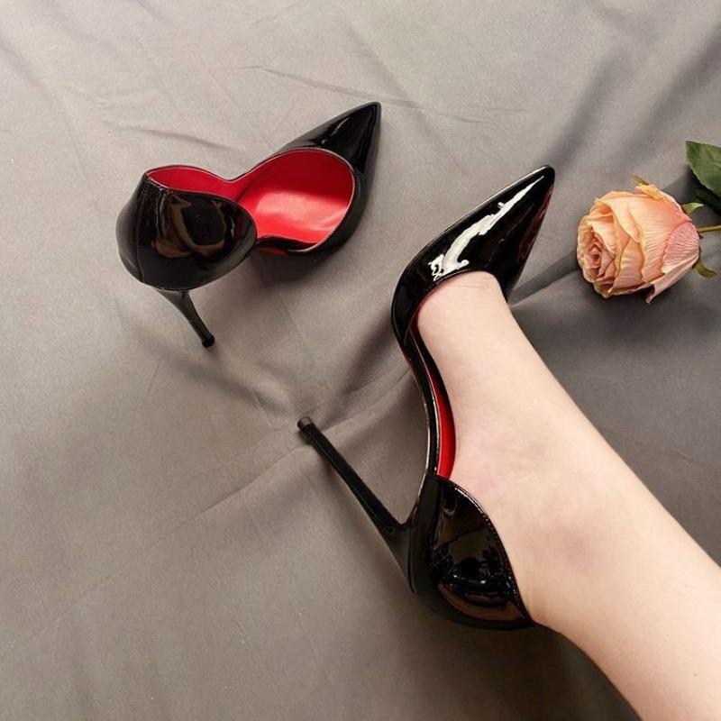 High heels bed sex gun shoes women's thin heels new autumn black sexy pointed shoes