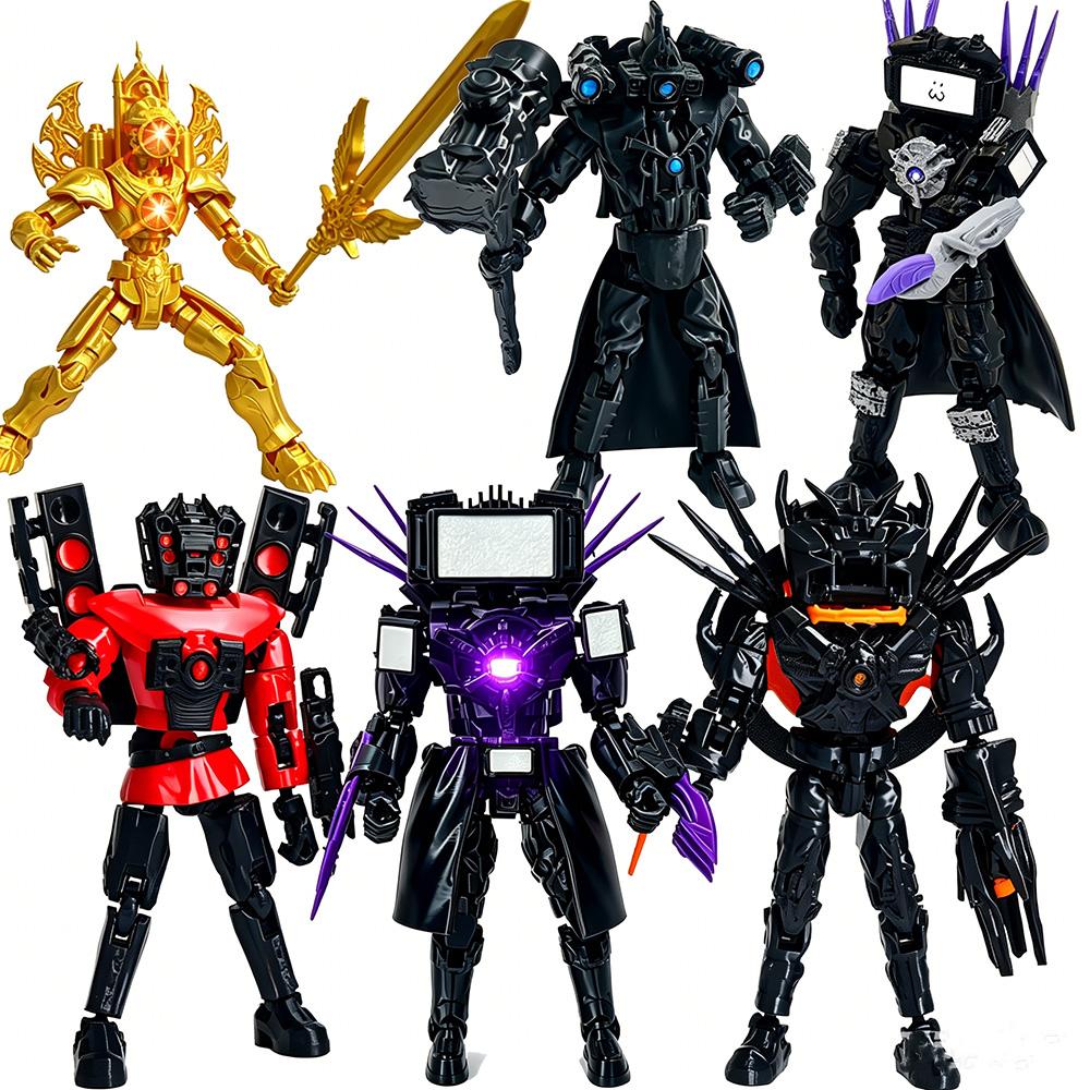 New 3D Printed Skibidi Figures Toilets Speakerman Spider Monitoring 2.0 Interceptor Warrior Vacuum Models for Kid Birthday Gif