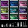 240Pcs Medium Almond Gel Nail Tips Full Cover Clear Acrylic Nails Gel Extensions 12 Sizes for Home Manicure