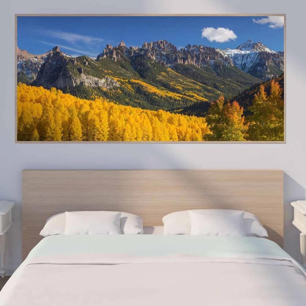 Peisaj Verde Munte Pânză Pictură Peisaj natural Pădure Sunshine Postere Print Wall Art Picture Living Room Decor