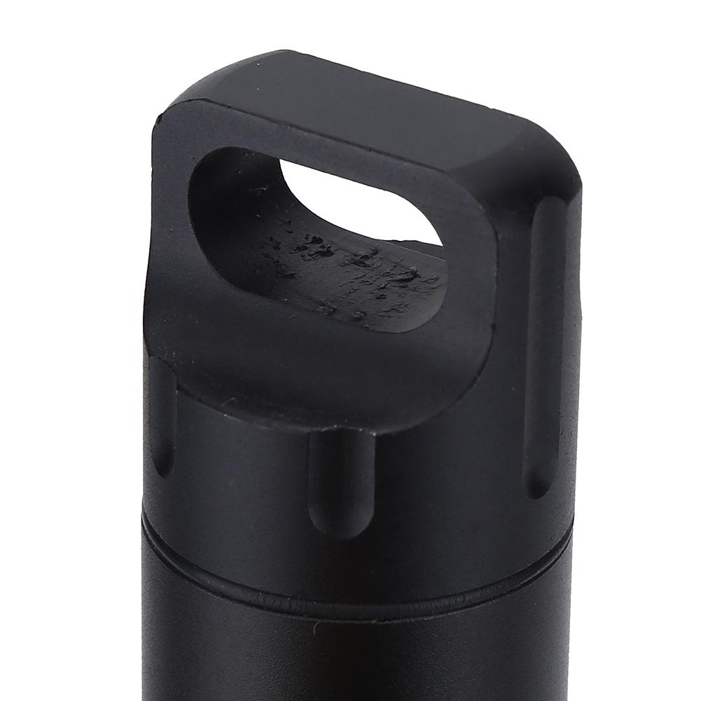 Waterproof Aluminum Pill Box Case Organizer Outdoor Medicine Holder (Black)